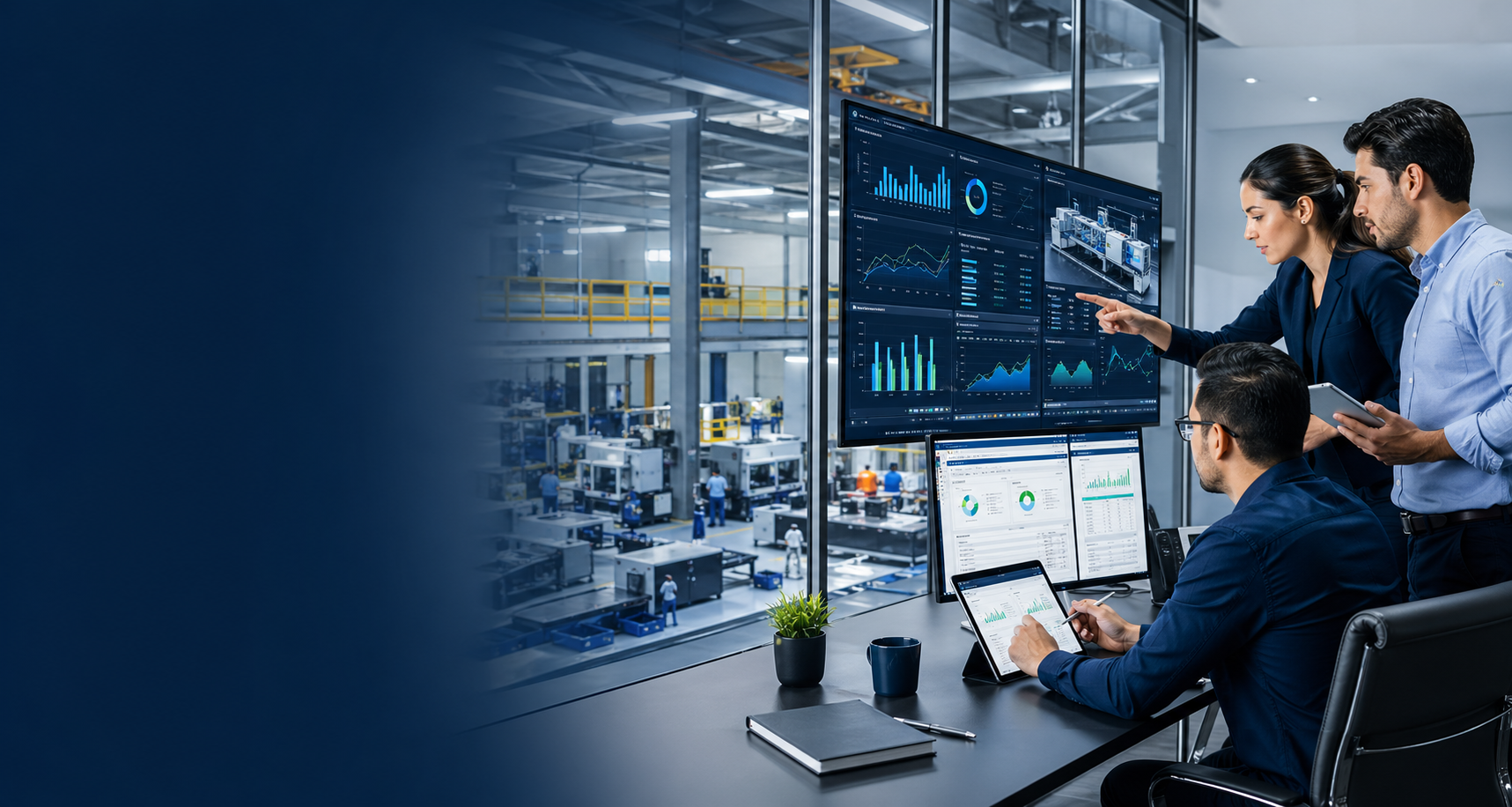 ERP de produccion con tableros de control empresarial